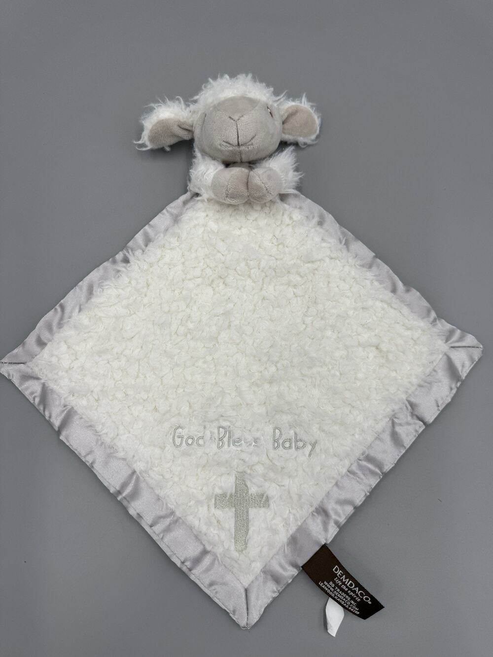 Demdaco Christian Lamb God Bless Baby Lovey Security Blanket